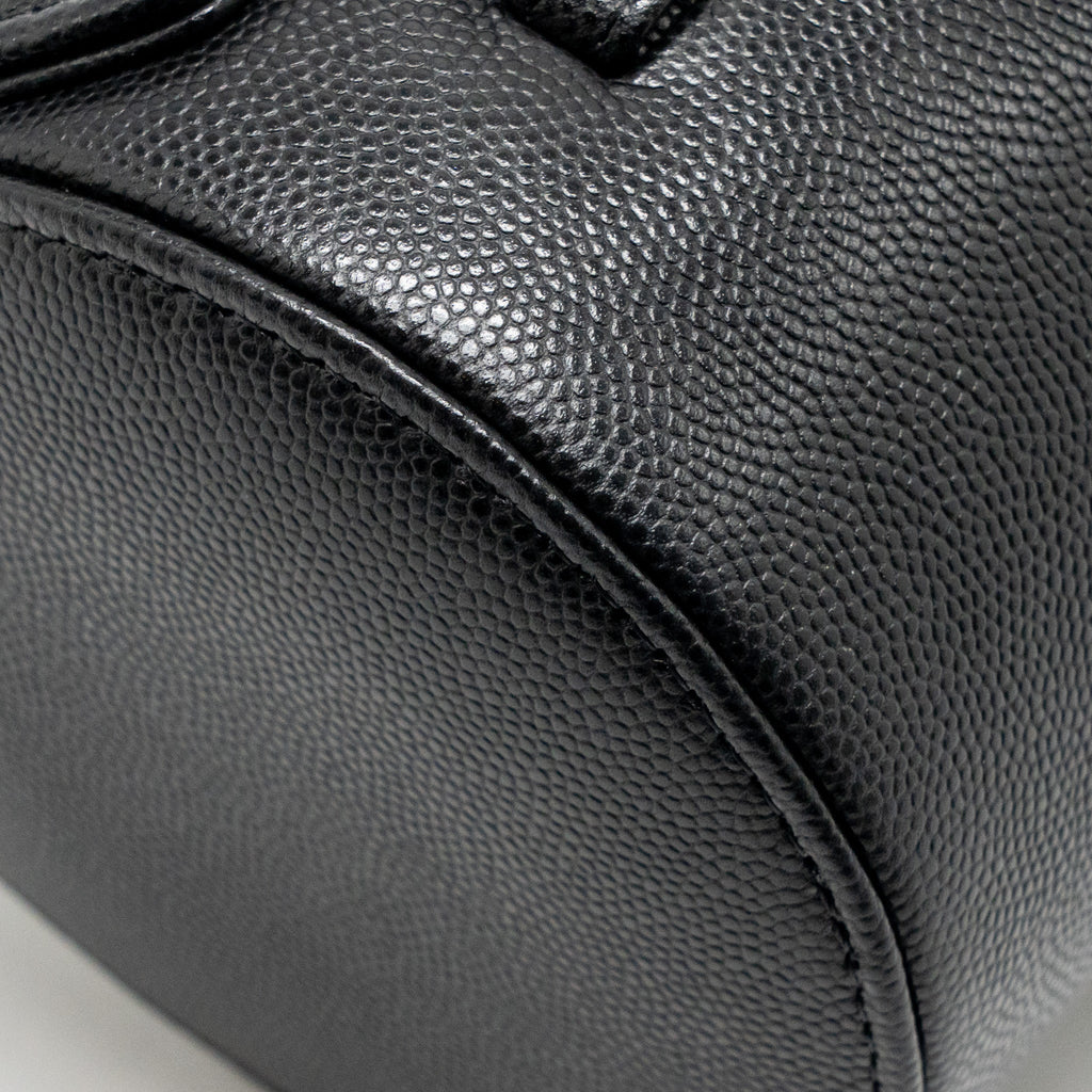 Chanel Small Preppy Bowling Bag Caviar Black GHW (Microchip)