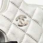 Chanel STAR COIN PURSE CHARM METALLIC LAMBSKIN SILVER SHW (MICROCHIP)