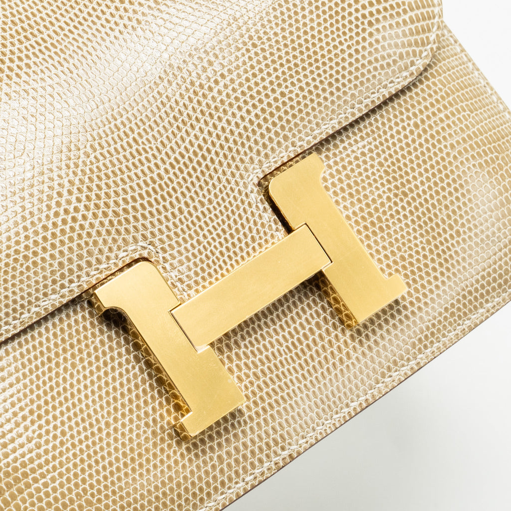 Hermes Mini Constance Lizard Niloticus Ficelle GHW