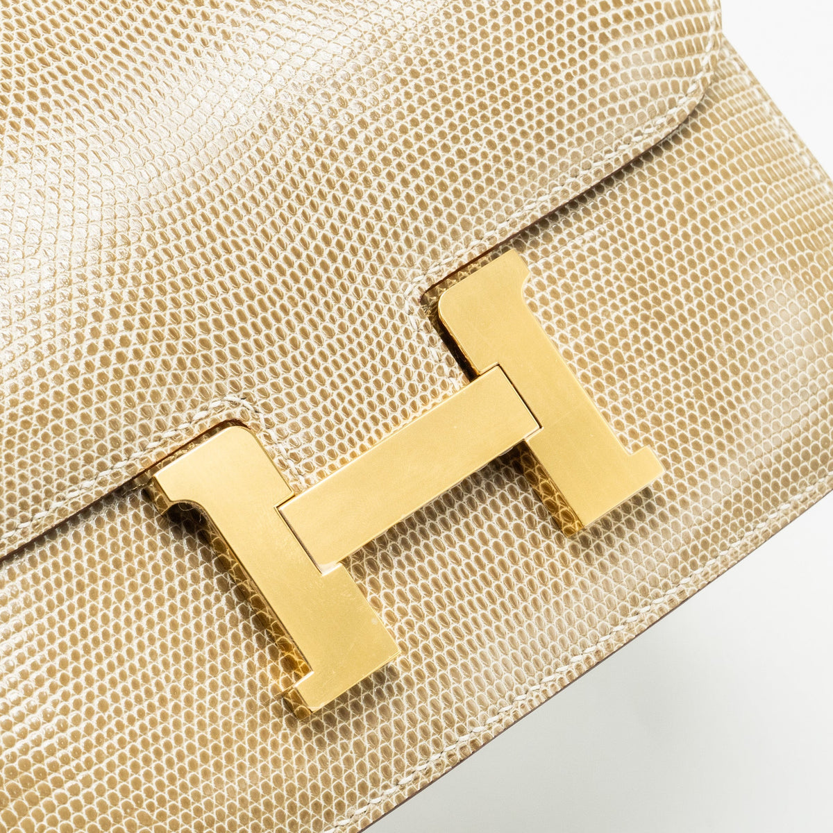 Hermes Mini Constance Lizard Niloticus Ficelle GHW