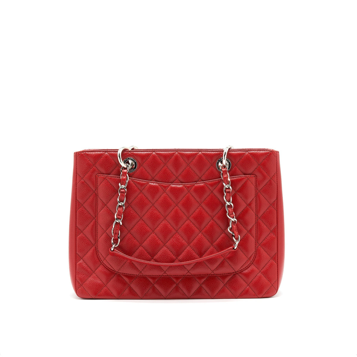 CHANEL GRAND SHOPPING TOTE CAVIAR RED WITH SHW