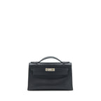 Hermes Kelly Pochette Swift Black SHW