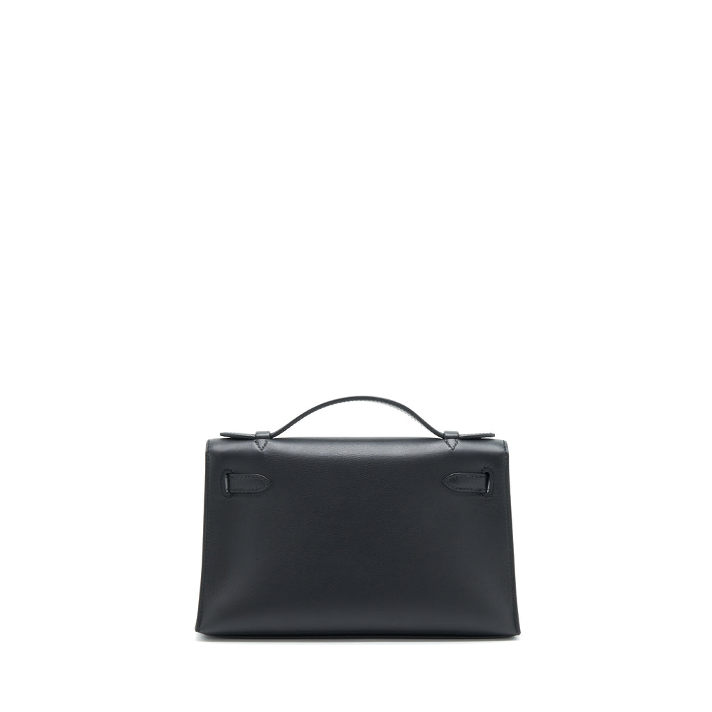 Hermes Kelly Pochette Swift Black SHW