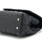 CHANEL SMALL COCO HANDLE CAVIAR BLACK LGHW (MICROCHIP)