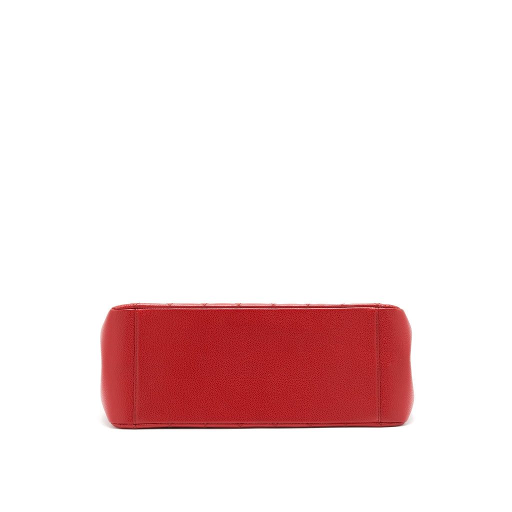CHANEL GRAND SHOPPING TOTE CAVIAR RED WITH SHW