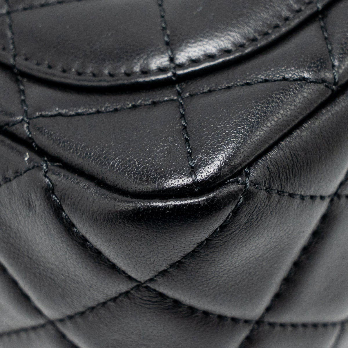 CHANEL PEARL CRUSH MINI SQUARE LAMBSKIN BLACK GHW