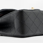 CHANEL SMALL CLASSIC DOUBLE FLAP BAG CAVIAR BLACK GHW (MICROCHIP)