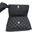 CHANEL SMALL COCO HANDLE CAVIAR BLACK LGHW (MICROCHIP)