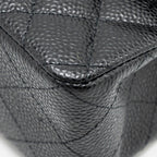 CHANEL SMALL CLASSIC DOUBLE FLAP BAG CAVIAR BLACK GHW (MICROCHIP)