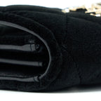 CHANEL SMALL FLAP WALLET VELVET BLACK LGHW