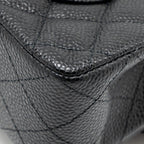 CHANEL SMALL CLASSIC DOUBLE FLAP BAG CAVIAR BLACK GHW (MICROCHIP)