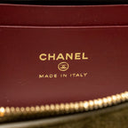 Chanel Vanity with Chain Suede Calfskin Dark Khaki GHW (Microchip)