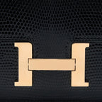 HERMES CONSTANCE SLIM LIZARD BLACK RGHW