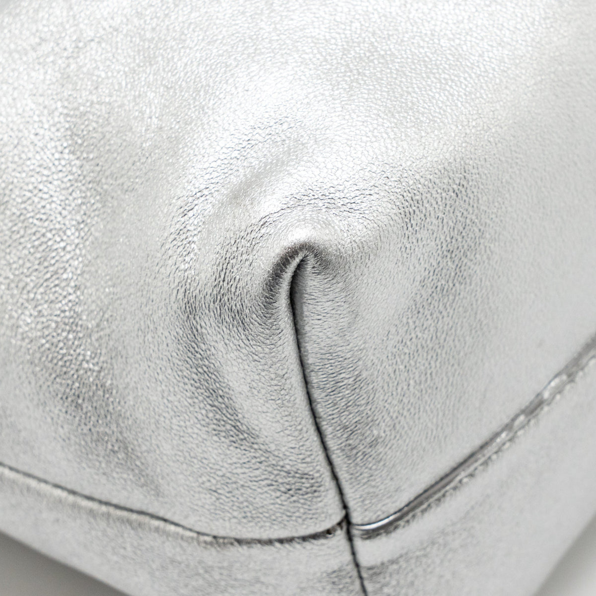 Loewe Medium Flamenco Purse Laminated Lambskin Silver SHW