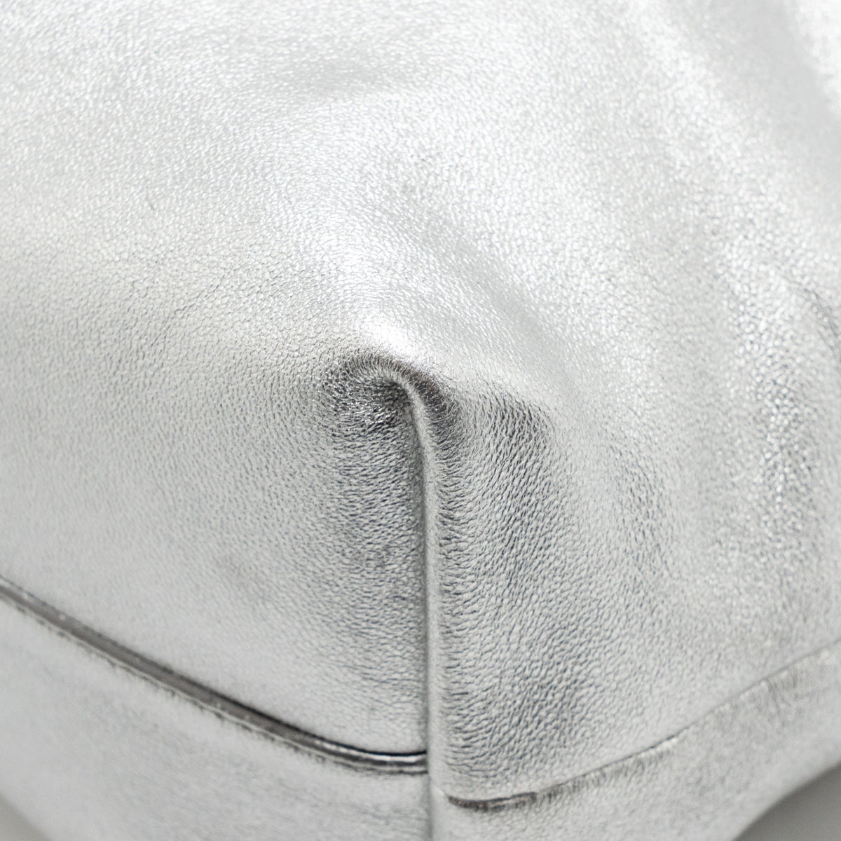 Loewe Medium Flamenco Purse Laminated Lambskin Silver SHW