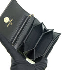 CHANEL 21K CAVIAR MINI FLAP CARDHOLDER WITH CHAIN BLACK LGHW