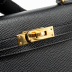 Hermes Mini Kelly II epsom black GHW