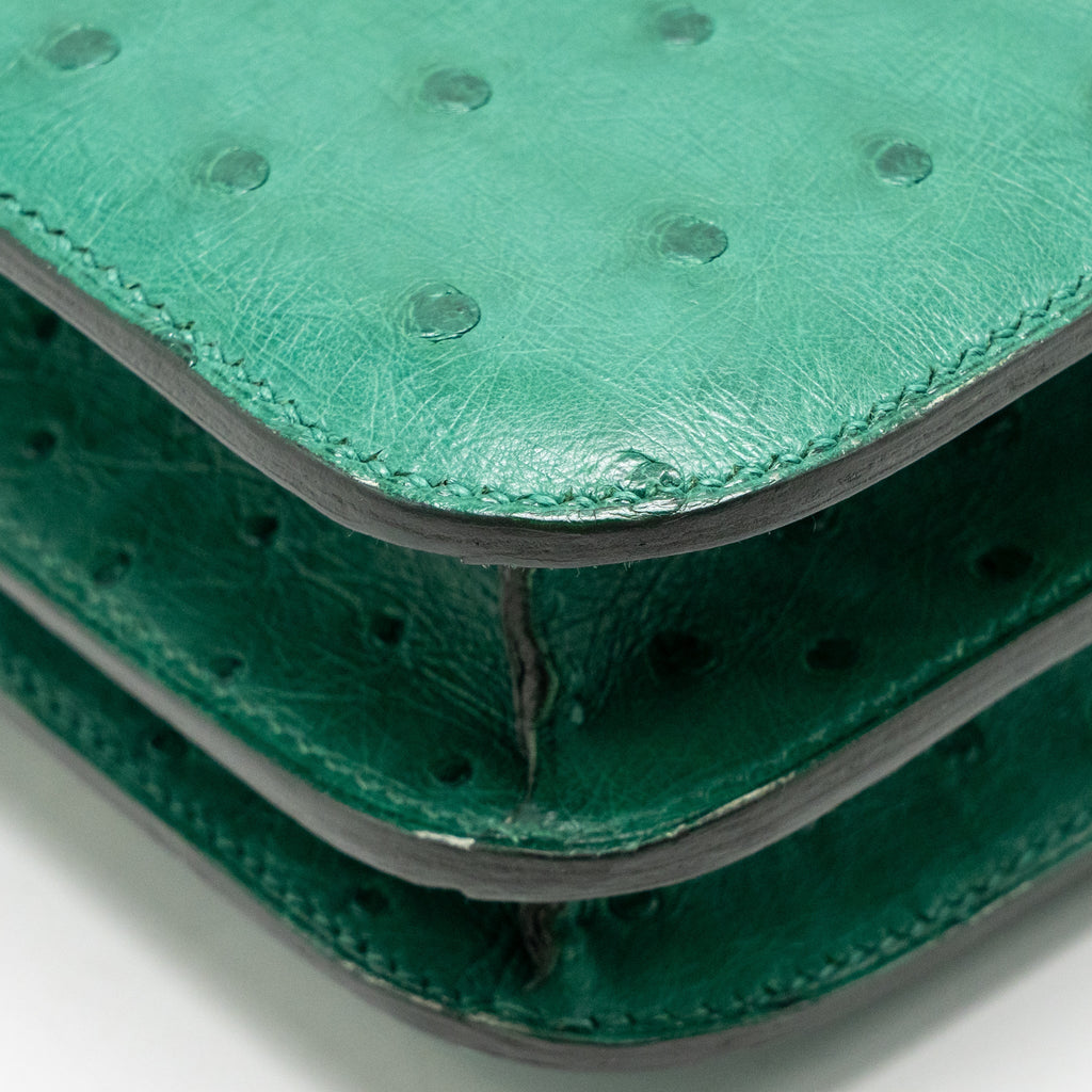 Hermes Mini Constance Ostrich Vert Vertigo GHW