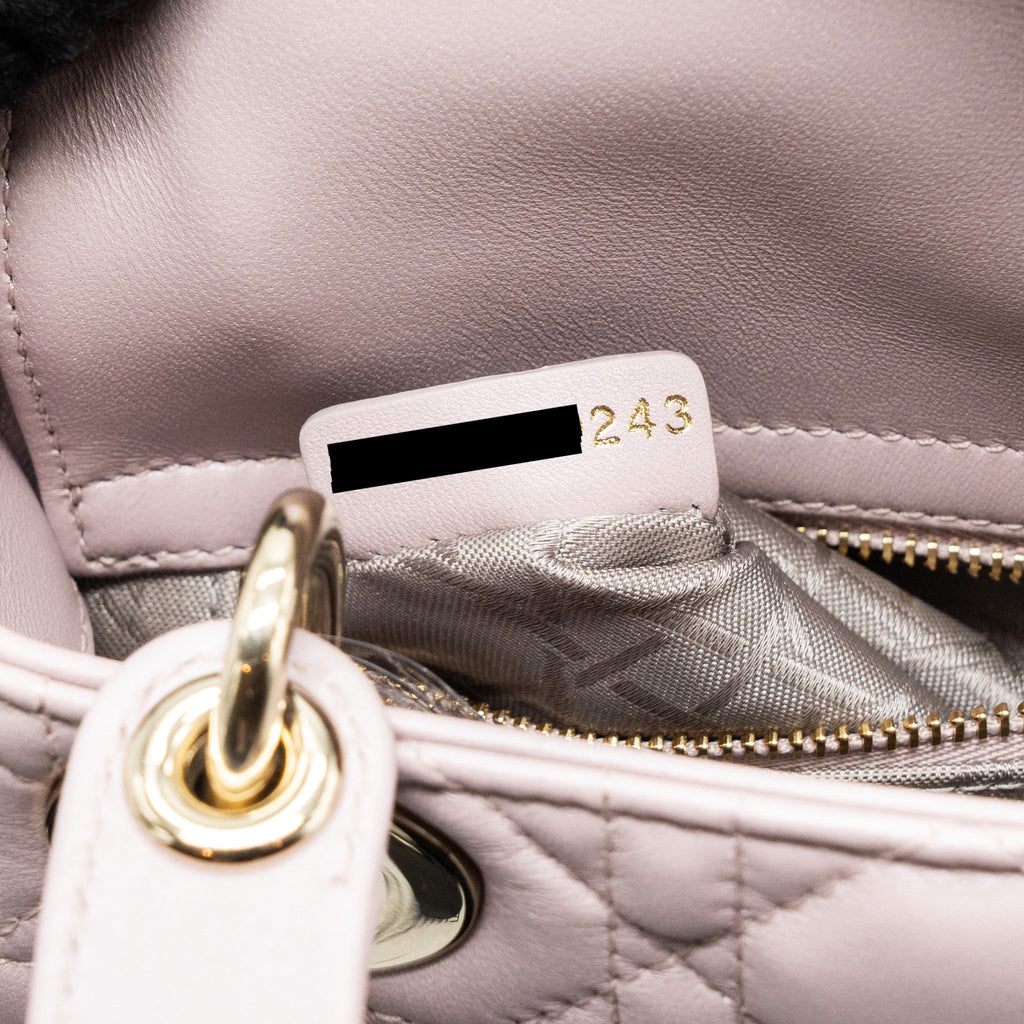 DIOR MINI LADY DIOR BAG LAMBSKIN LIGHT PINK LGHW