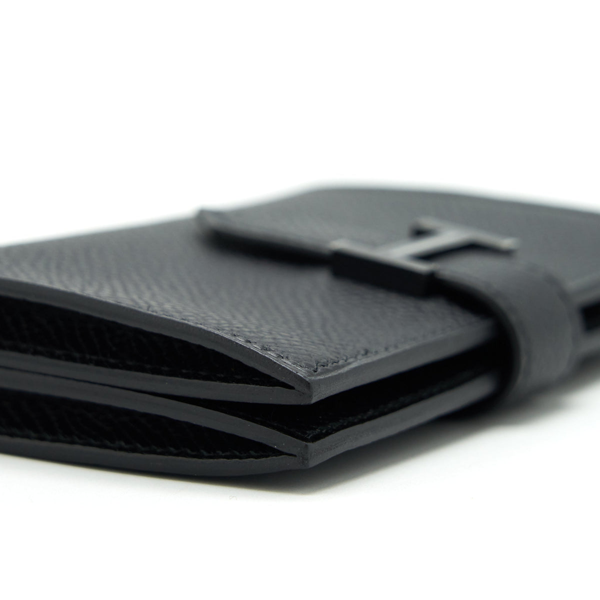 Hermes Bearn Card holder Epsom So black With Black Hardware