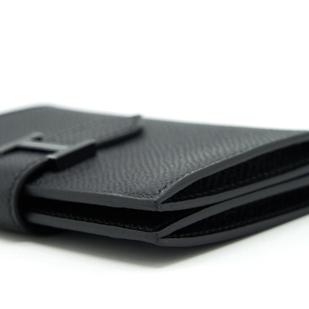 Hermes Bearn Card holder Epsom So black With Black Hardware