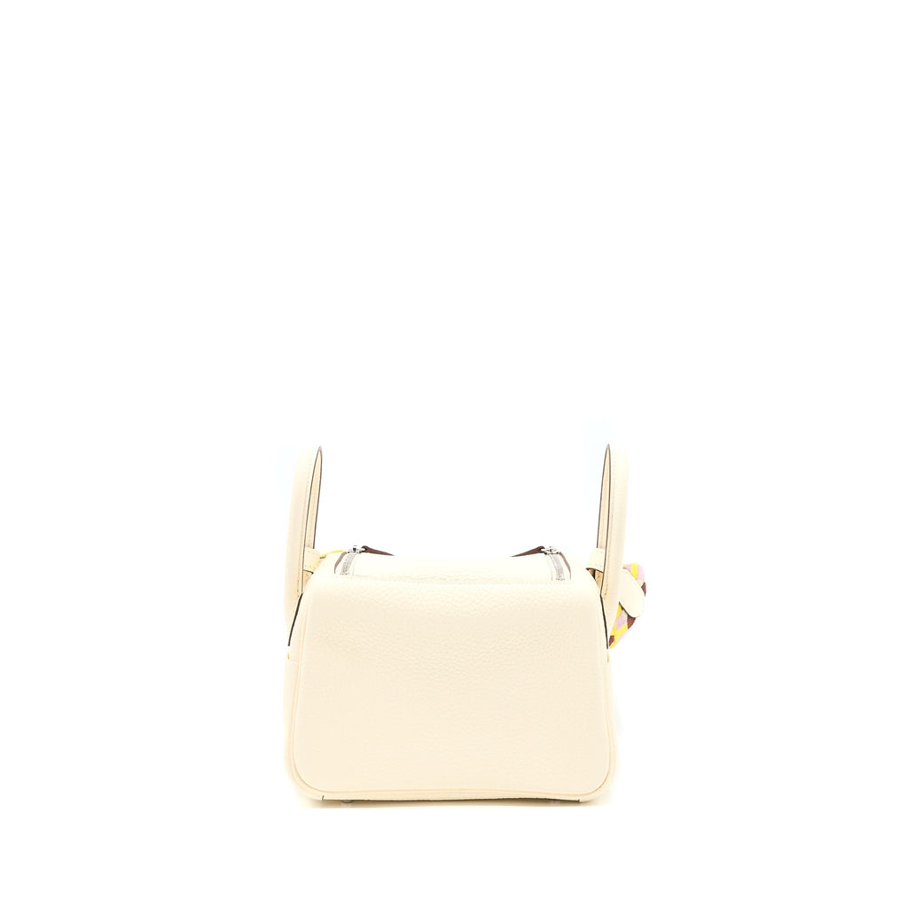 Hermes Mini Lindy Clemence Nata Multicolour Strap SHW