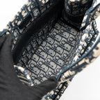 DIOR SMALL BOOK TOTE BLUE OBLIQUE JACQUARD EMBROIDERY