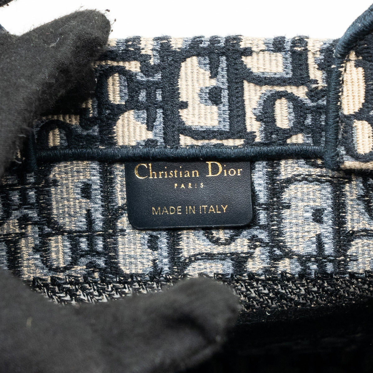 DIOR SMALL BOOK TOTE BLUE OBLIQUE JACQUARD EMBROIDERY