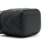 CHANEL PEARL CRUSH MINI VANITY WITH CHAIN LAMBSKIN BLACK GHW