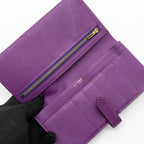 Hermes Bearn Long Wallet Special Order Epsom Purple GHW