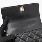 CHANEL SMALL COCO HANDLE CAVIAR BLACK LGHW(MICROCHIP)