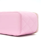 CHANEL 22S LETTER TOP HANDLE LONG VANITY WITH CHAIN CAVIAR NH622 PINK GHW
