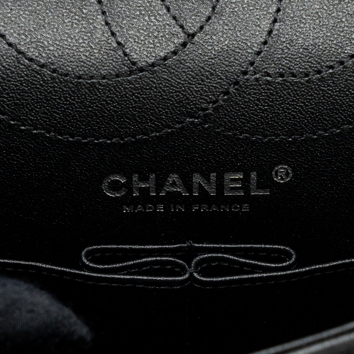 CHANEL SMALL 2.55 225 REISSUE FLAP BAG AGED CALFSKIN BLACK WITH BLACK HARDWARE (MICROCHIP)