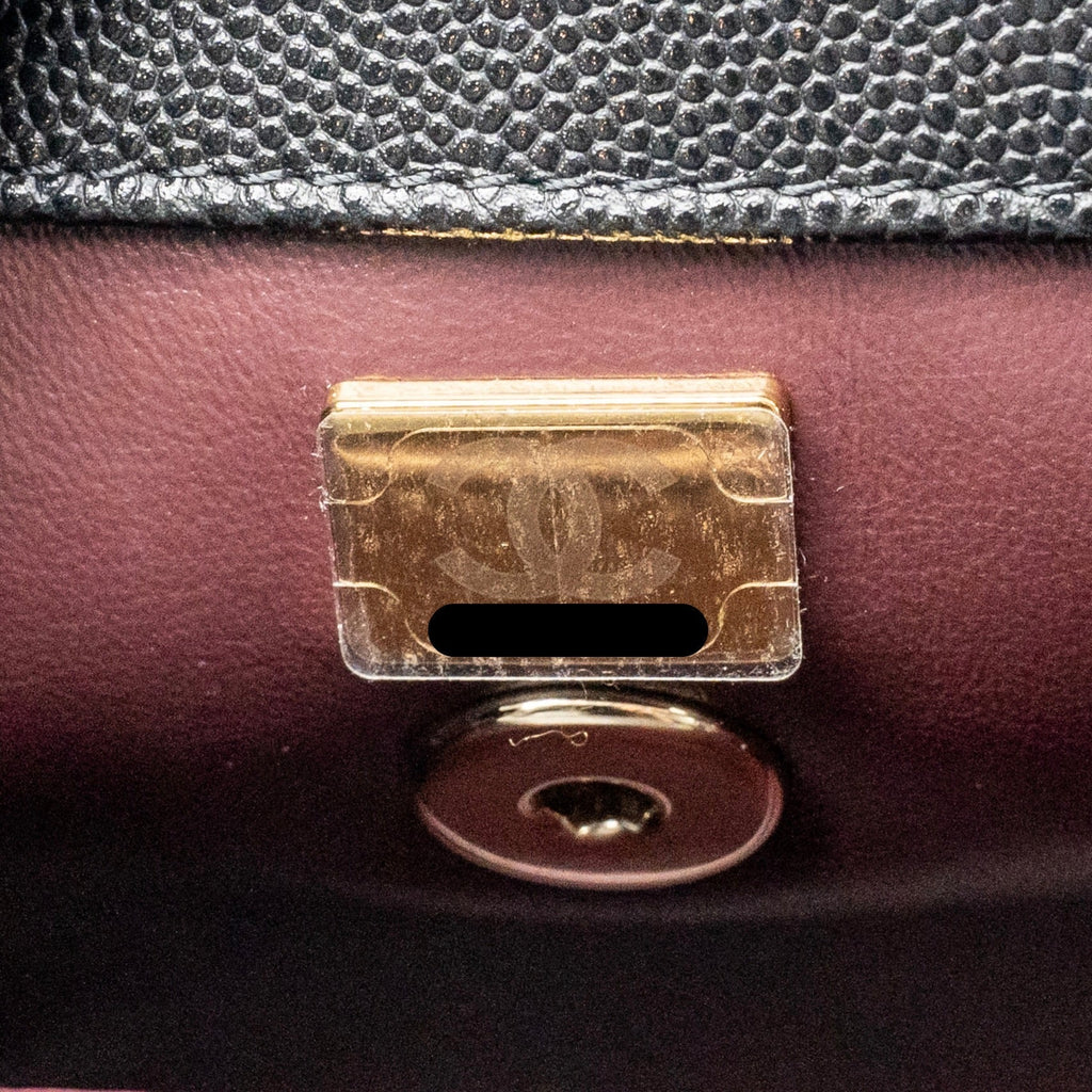 CHANEL SMALL COCO HANDLE CAVIAR BLACK LGHW(MICROCHIP)