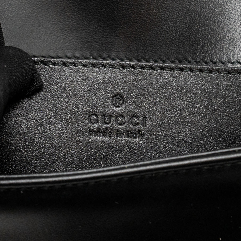Gucci Small GG Marmont Shoulder bag Matelassé Chevron Leather Black GHW