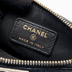 CHANEL SMALL BOY ZIP POUCH SHINY GRAINED CALFSKIN BLACK GHW