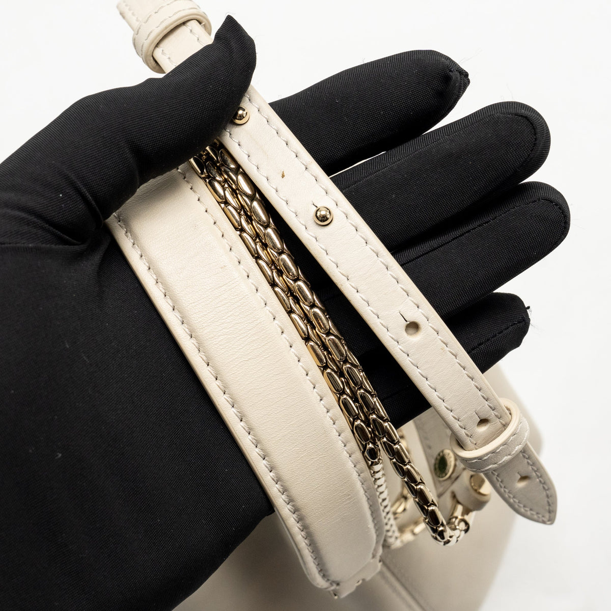 Bvlgari Serpenti Forever Bucket Bag Calfskin White/Green LGHW