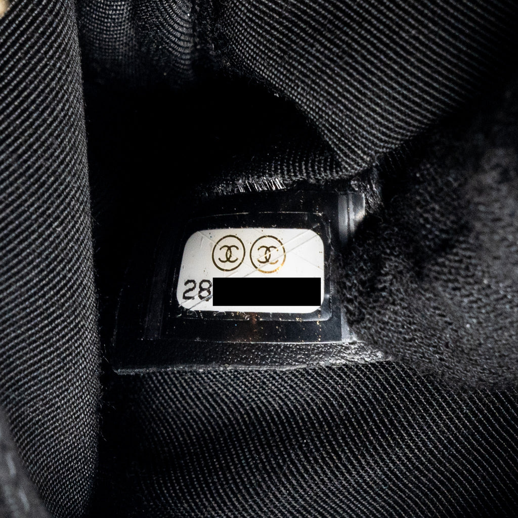 CHANEL SMALL BOY ZIP POUCH SHINY GRAINED CALFSKIN BLACK GHW