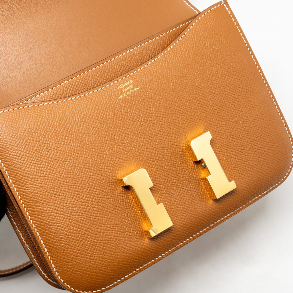 Hermes Mini Constance Epsom Gold GHW