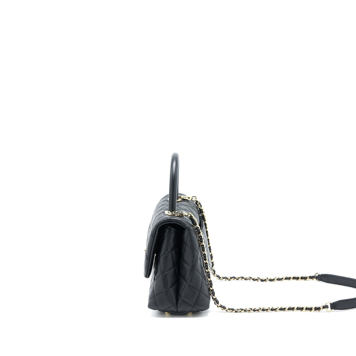 CHANEL SMALL COCO HANDLE CAVIAR BLACK LGHW