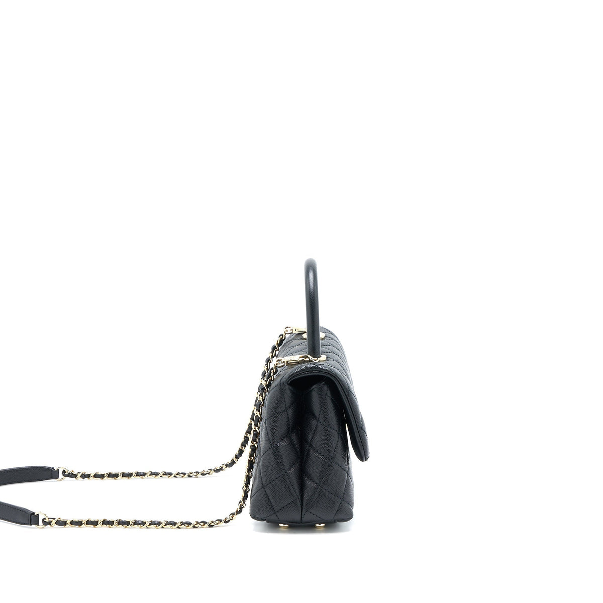 CHANEL SMALL COCO HANDLE CAVIAR BLACK LGHW