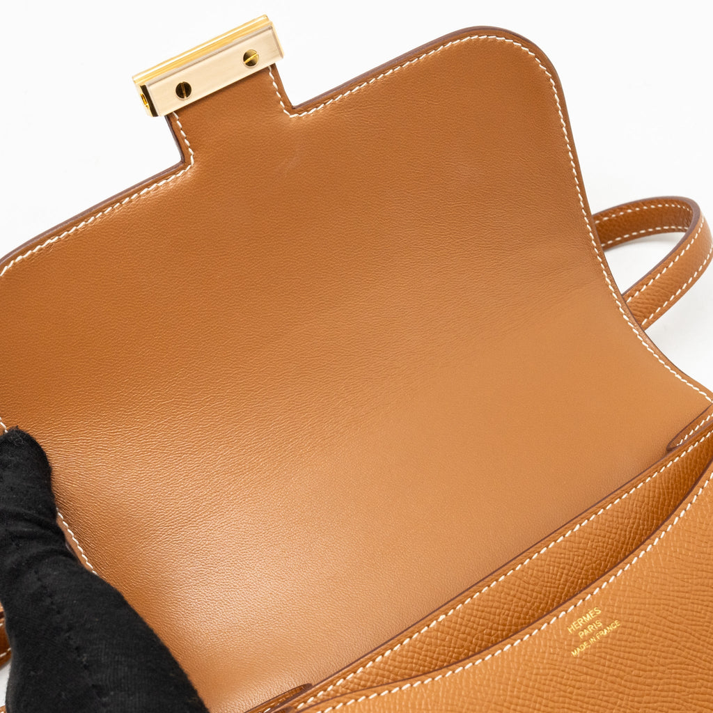 Hermes Mini Constance Epsom Gold GHW