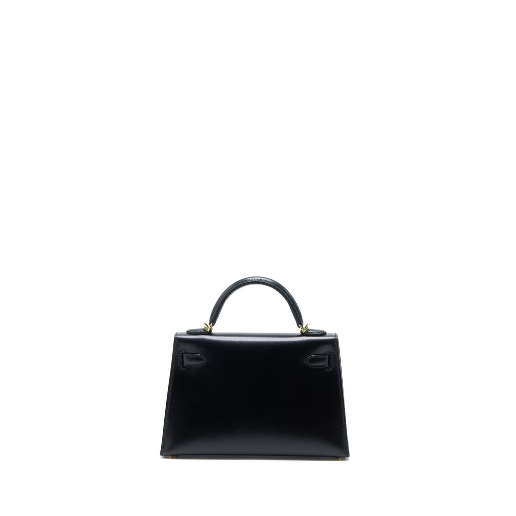 HERMES MINI KELLY II BOX BLACK GHW