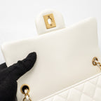 CHANEL 22C PEARL CRUSH MINI RECTANGULAR FLAP BAG LAMBSKIN WHITE GHW (MICROCHIP)