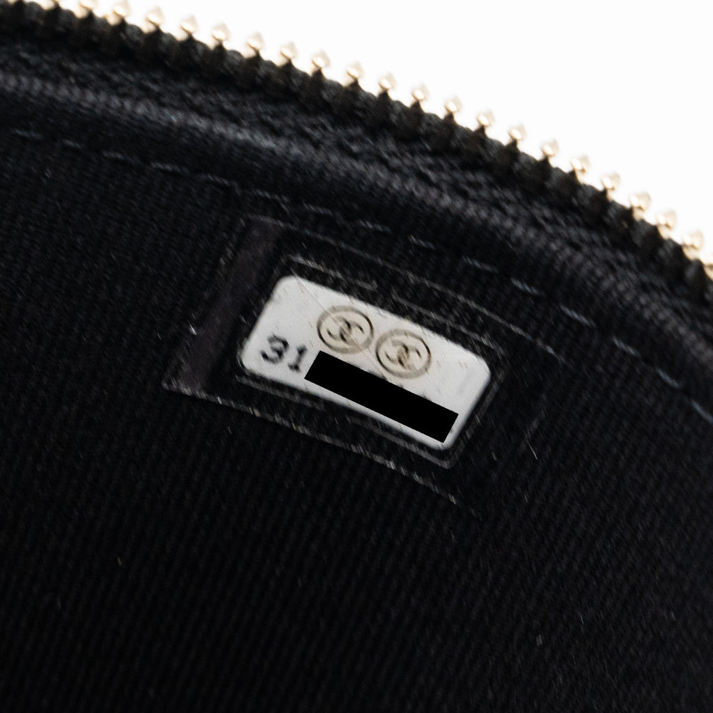 CHANEL TOP HANDLE MINI VANITY CASE WITH CHAINS LAMBSKIN BLACK LGHW