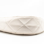 CHANEL 23K HOBO SHOULDER BAG CALFSKIN WHITE GHW (MICROCHIP)