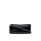 CHANEL 22K LARGE BACKPACK PATENT BLACK BRUSHED GHW (MICROCHIP)
