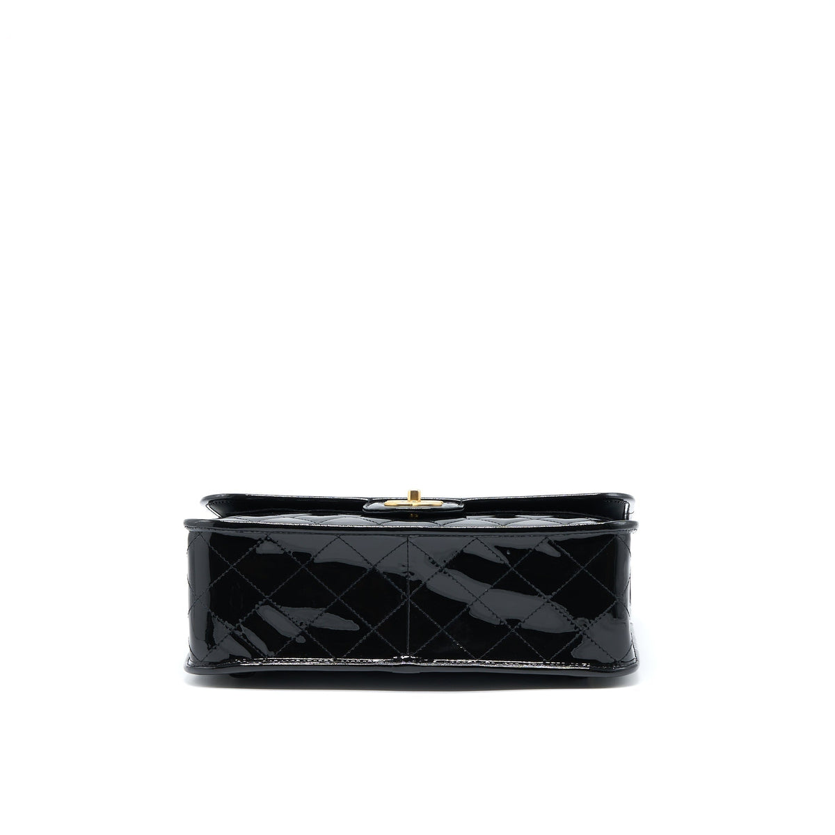 CHANEL 22K LARGE BACKPACK PATENT BLACK BRUSHED GHW (MICROCHIP)