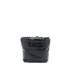 CHANEL 23S MINI 22 BAG AGED CALFSKIN BLACK BRUSHED GHW (MICROCHIP)