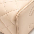 Chanel Top Handle Long Vanity Case Lambskin Beige Pink LGHW (Microchip)